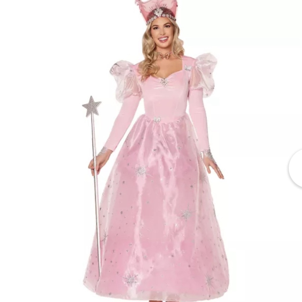 The Wizard of Oz Glinda Good Witch Princess Dress Costume Pink Adult Small